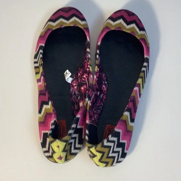 Missoni For Target Purple Green Sweater Knit Zig Zag Chevron Ballet Flats Sz 9.5 - Picture 7 of 12